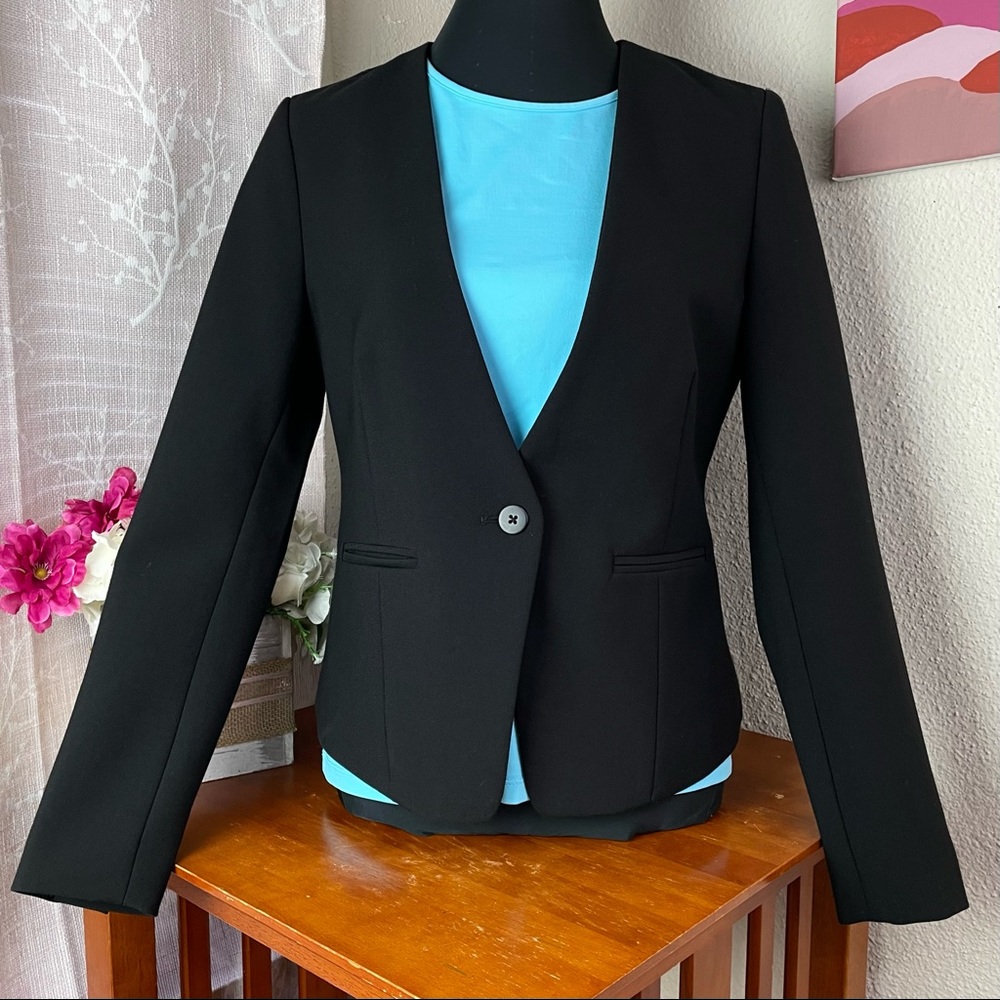 Old Navy Black Collarless Blazer